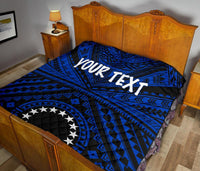 Cook Island Personalised Premium Quilt - Seal With Polynesian Tattoo Style ( Blue) - Polynesian Pride