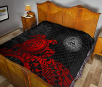 American Samoa Polynesian Premium Quilt - Polynesian Turtle (Full Red) - Polynesian Pride