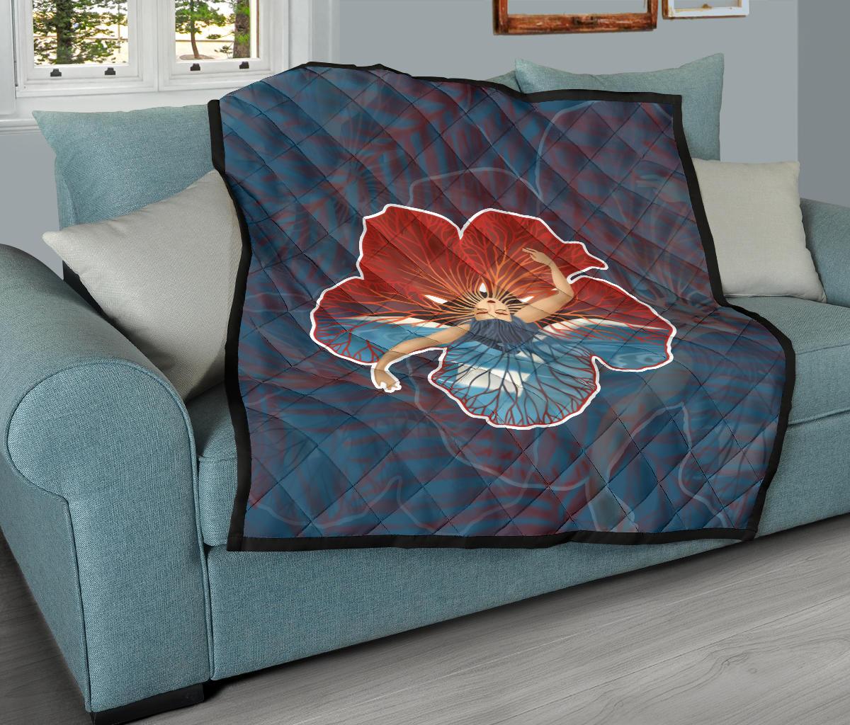 Hula Dance Hibiscus Premium Quilt - Polynesian Pride