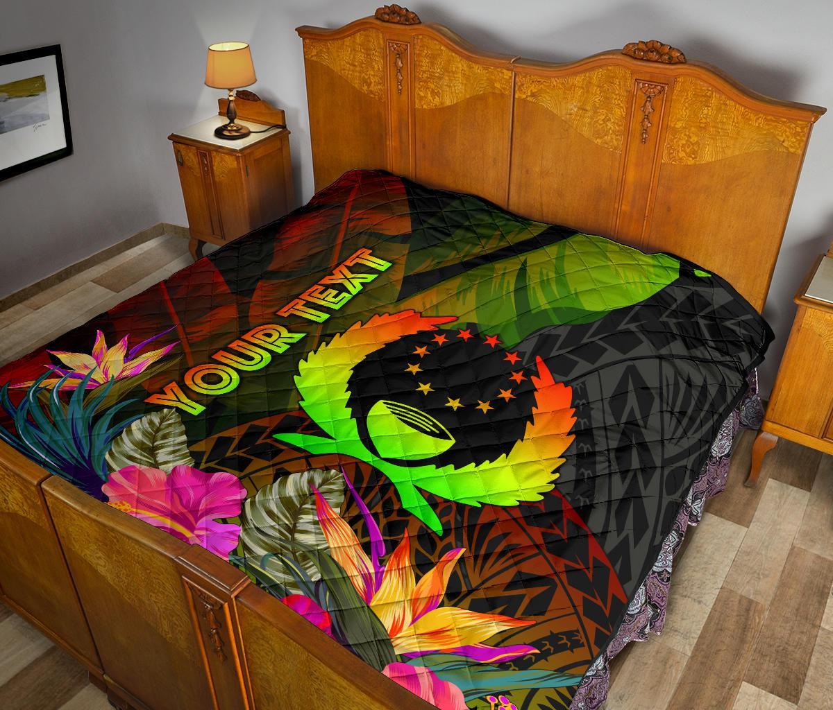 Pohnpei Polynesian Personalised Premium Quilt - Hibiscus and Banana Leaves - Polynesian Pride