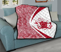 Cook Islands Coat Of Arms Polynesian Premium Quilt - Circle Style - 07 - Polynesian Pride