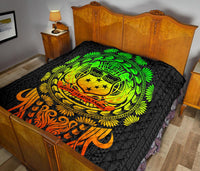 Samoa Polynesian Premium Quilt - Tattoo Pattern With Seal - Polynesian Pride