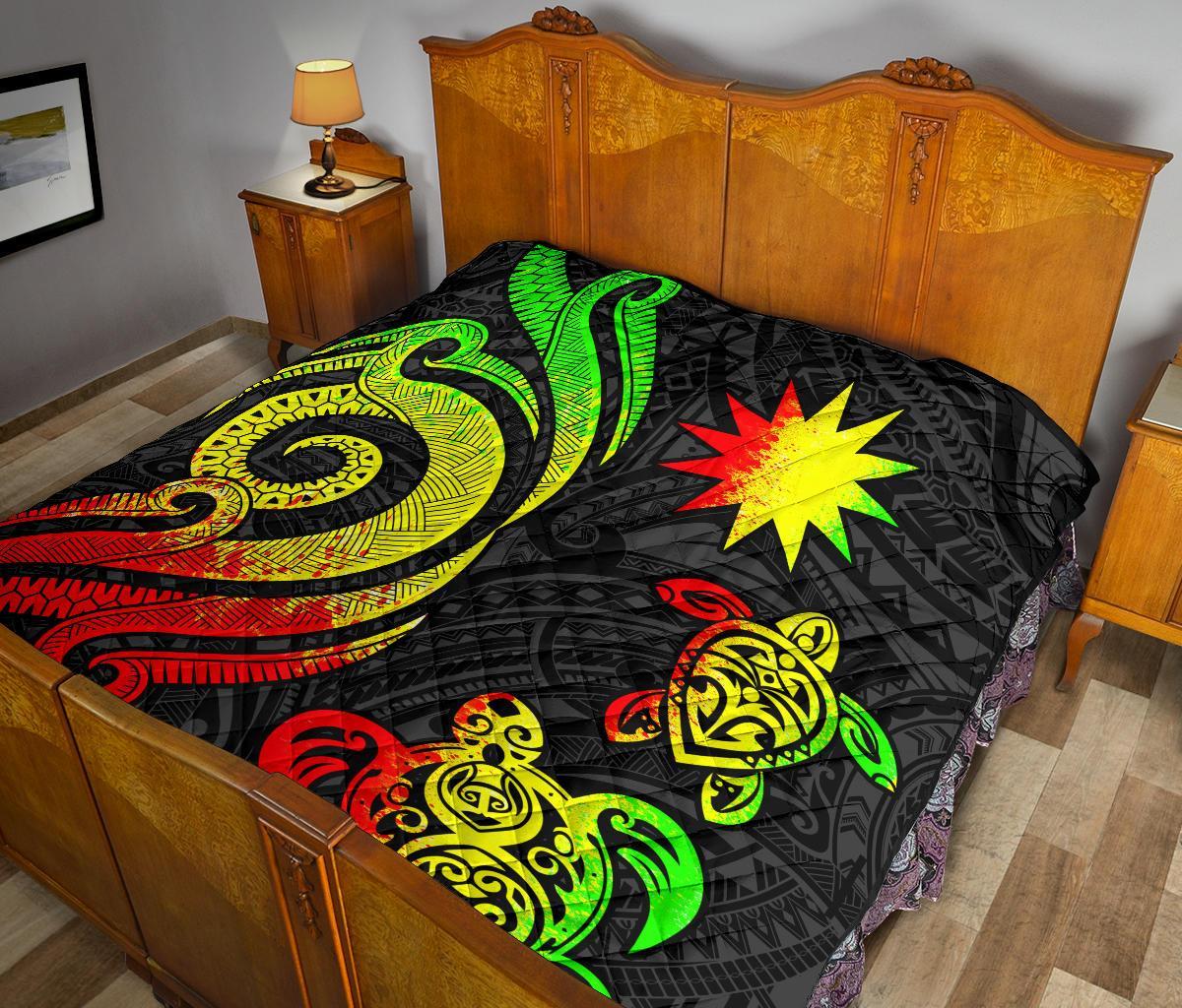 Nauru Premium Quilt - Reggae Tentacle Turtle - Polynesian Pride