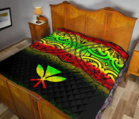 Hawaii Premium Quilt - Reggae Kanaka Maoli Polynesian Tattoo & Black Frog - Polynesian Pride