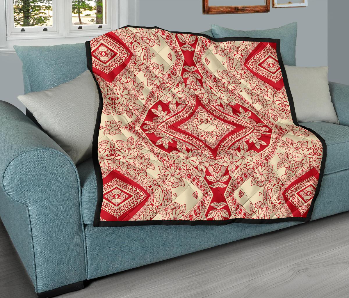 Polynesian Premium Quilt Red And Yellow - Polynesian Pride