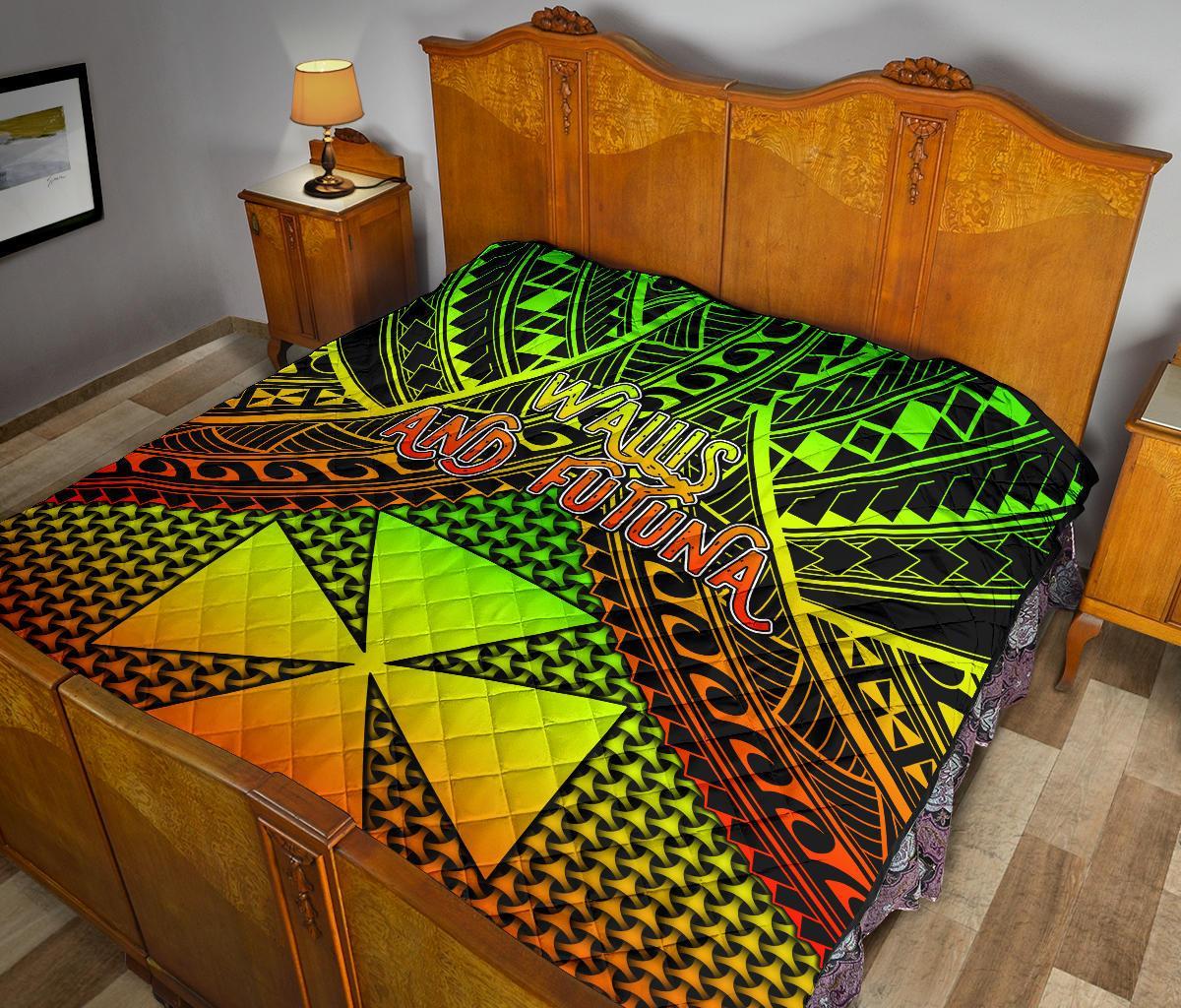 Polynesian Wallis and Futuna Premium Quilt - Reggae Vintage Polynesian Patterns - Polynesian Pride