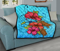 Ocean Hibiscus Premium Quilt - Polynesian Pride