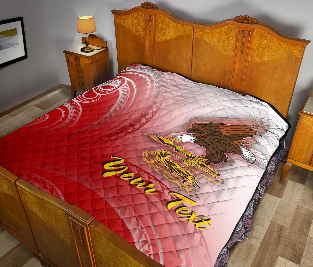 American Samoa Polynesian Custom Personalised Personalized Premium Quilt - Bald Eagle (Red) - Polynesian Pride