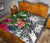Fiji Premium Quilt White - Turtle Plumeria Banana Leaf Crest - Polynesian Pride