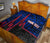 Samoa Personalised Premium Quilt - Samoa Seal With Polynesian Patterns In Heartbeat Style (Blue) - Polynesian Pride