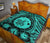 Hawaii Premium Quilt - Hawaii Map Honu Hibiscus Turquoise Polynesian Premium Quilt - Polynesian Pride