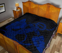 Anchor Blue Poly Tribal Premium Quilt - Polynesian Pride