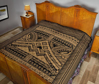 Hawaii Polynesian Mauna Kea Premium Quilt Gold - Polynesian Pride