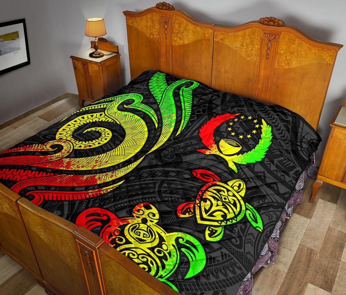 Pohnpei Premium Quilt - Reggae Tentacle Turtle - Polynesian Pride