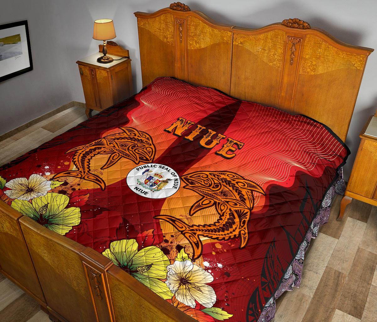 Niue Premium Quilt - Tribal Tuna Fish - Polynesian Pride