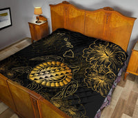 Hawaiian Turtle Hibiscus - Premium Quilt - Flora Style - Polynesian Pride