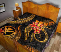 Polynesian Hawaii Premium Quilt - Gold Plumeria - Polynesian Pride