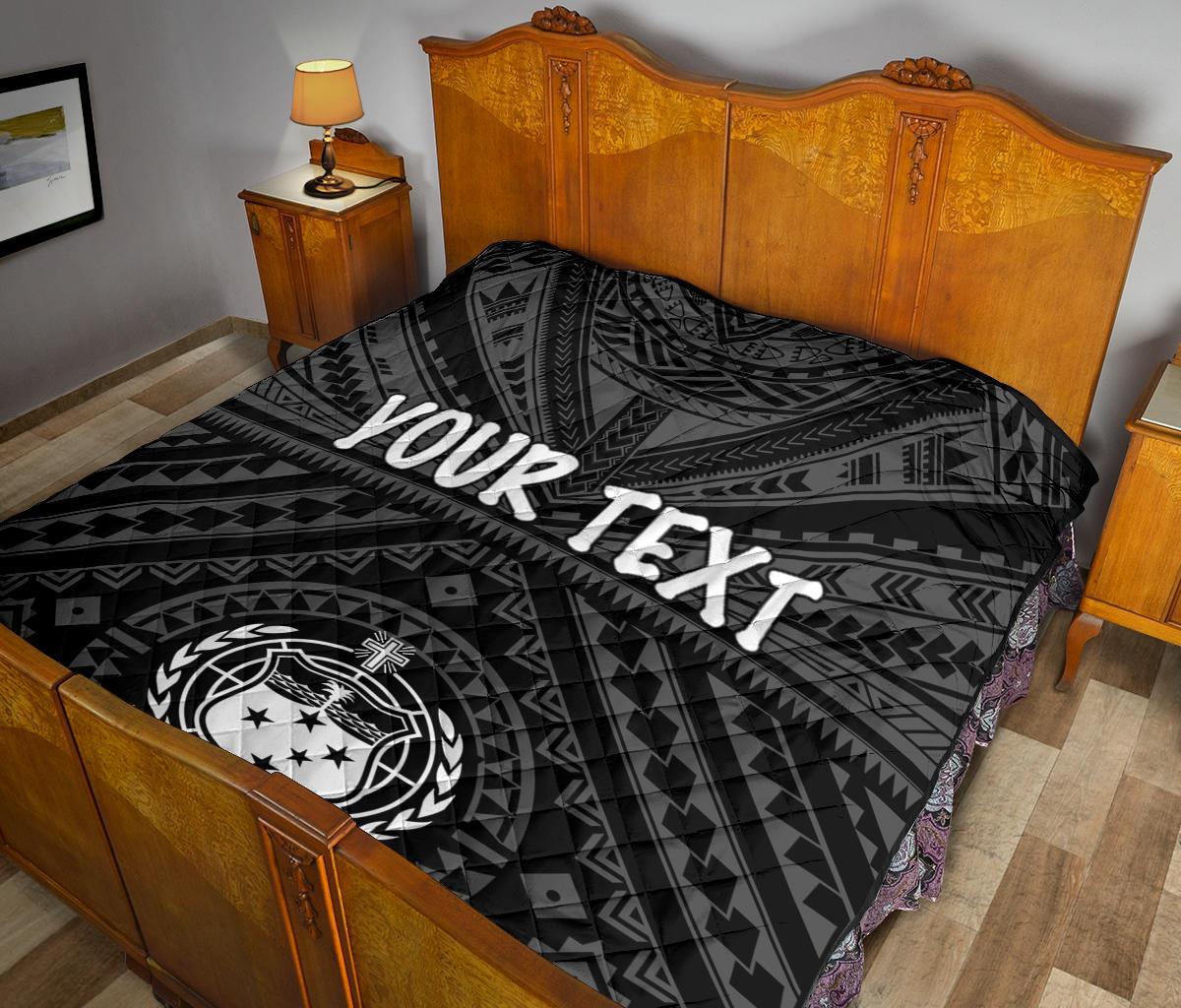 Samoa Personalised Premium Quilt - Samoa Seal In Polynesian Tattoo Style - Polynesian Pride