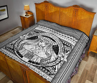 Hawaii Polynesian Pele Kanaka Premium Quilt White - Polynesian Pride