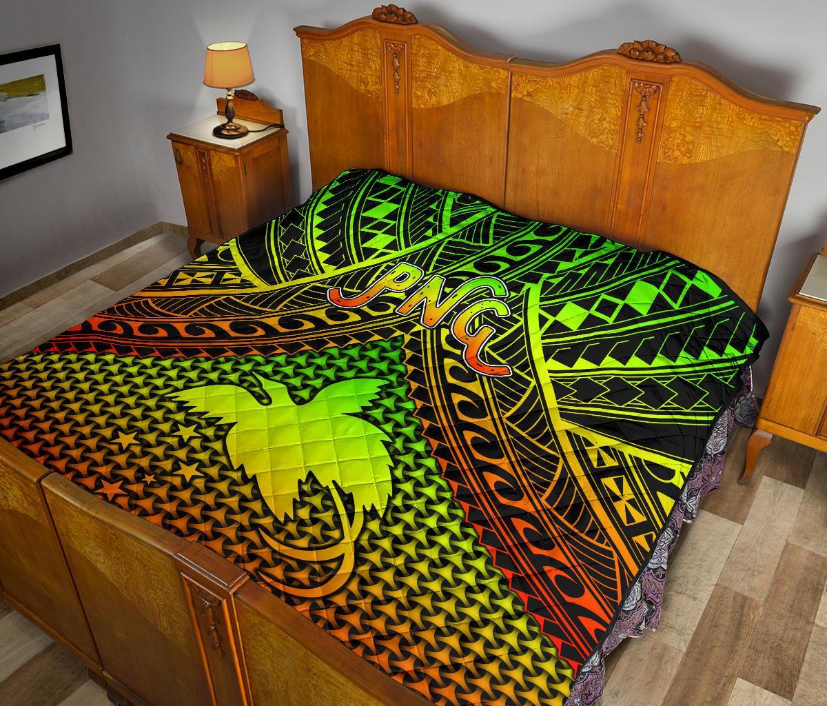 Polynesian Papua New Guinea Premium Quilt - Reggae Vintage Polynesian Patterns - Polynesian Pride