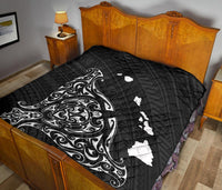 Rays Hawaii Map Polynesian Premium Quilt - White - Polynesian Pride