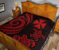 Wallis and Futuna Premium Quilt - Red Tentacle Turtle - Polynesian Pride