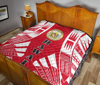 Hawaii Premium Quilt - Hawaii Seal Polynesian White Tattoo (Red) - Polynesian Pride