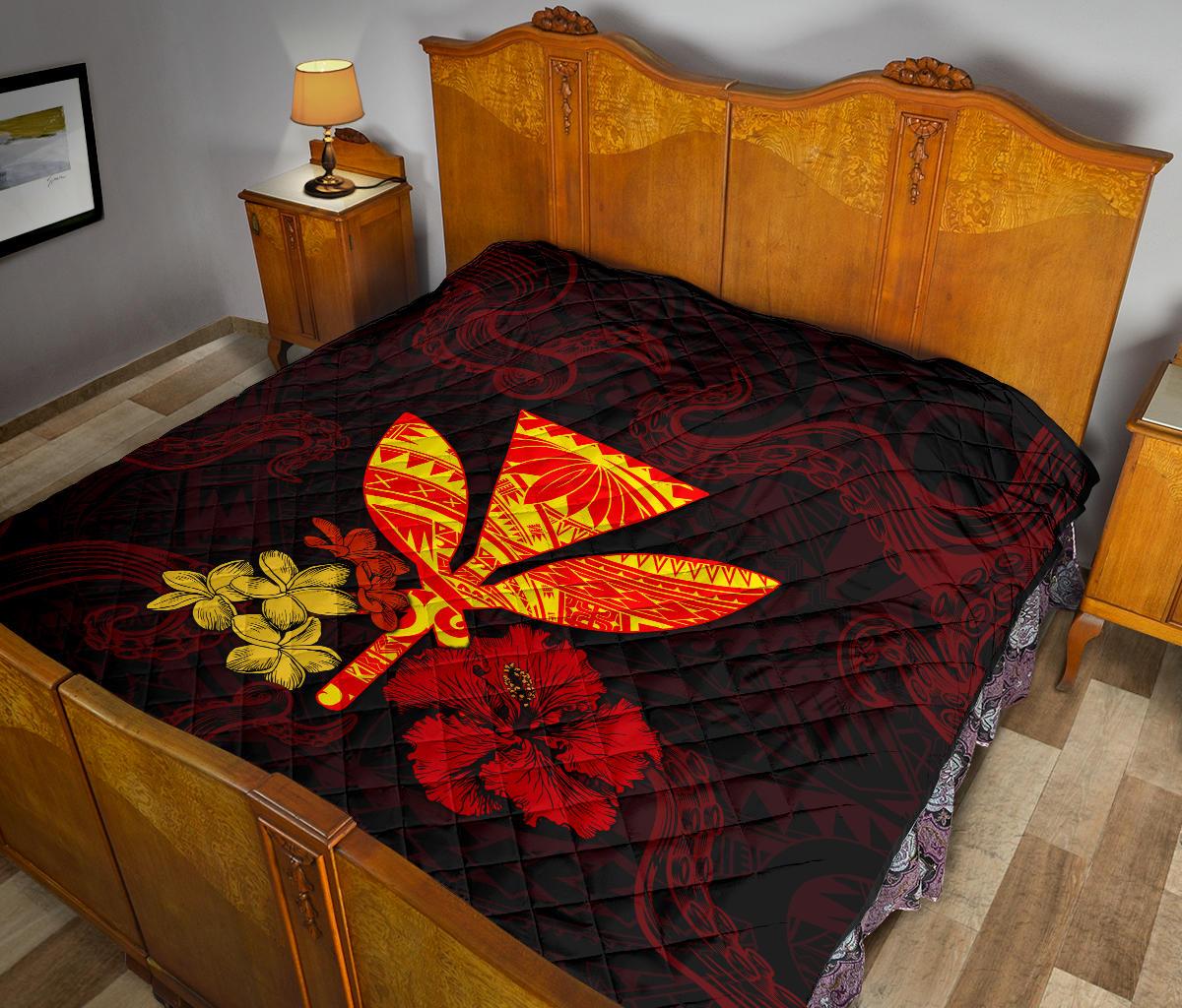 Polynesian Kanaka Maoli Flower Quilt - Polynesian Pride