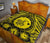 Hawaii Premium Quilt - Hawaii Map Honu Hibiscus Yellow Polynesian Premium Quilt - Polynesian Pride