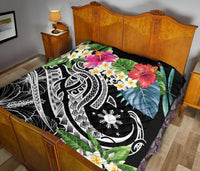 The Philippines Premium Quilt - Summer Plumeria (Black) - Polynesian Pride