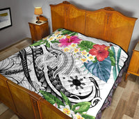 The Philippines Premium Quilt - Summer Plumeria (White) - Polynesian Pride