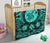 Hawaii Premium Quilt - Hawaii Map Honu Hibiscus Turquoise Polynesian Premium Quilt - Polynesian Pride