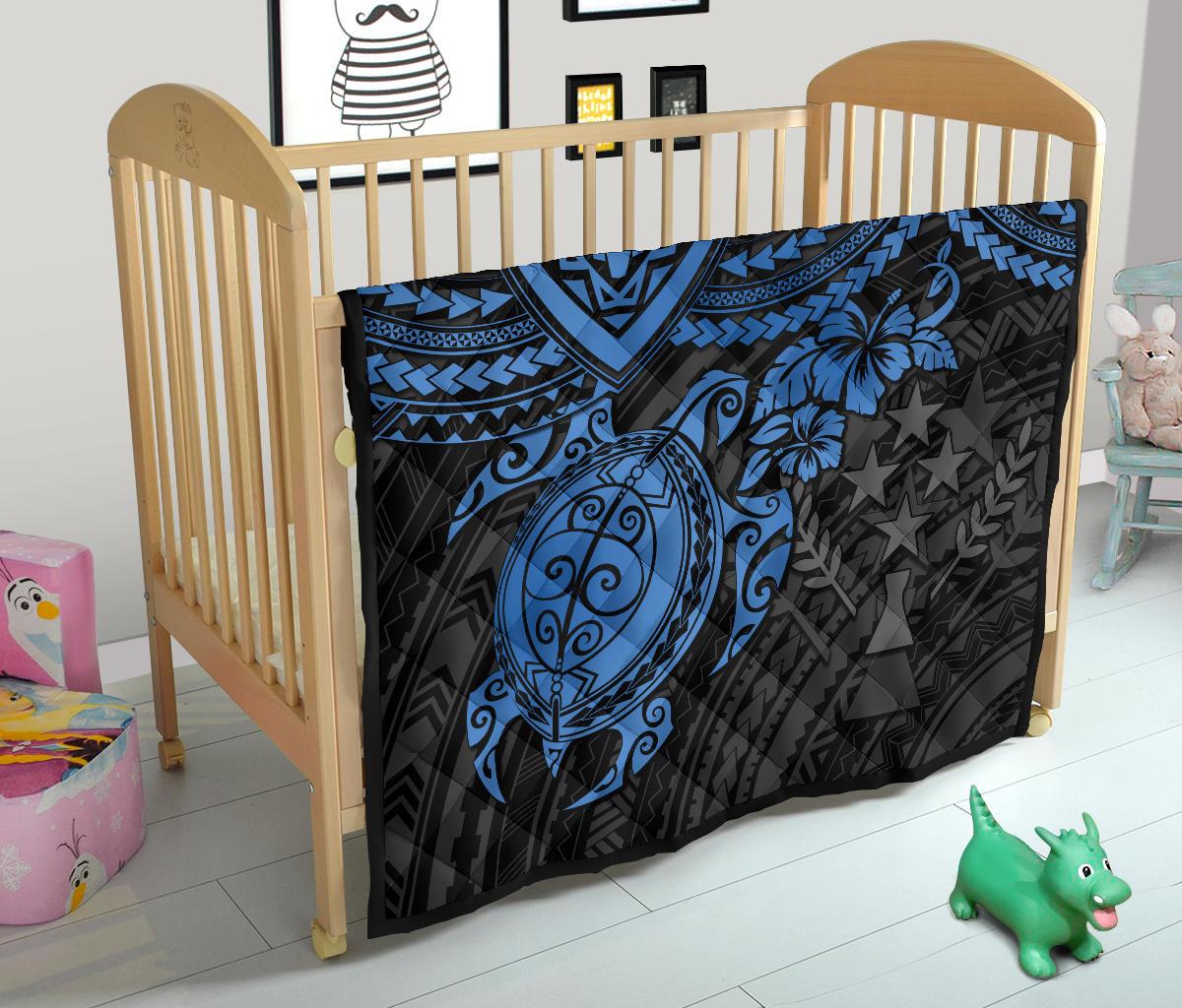 Kosrae Polynesian Premium Quilt - Blue Turtle - Polynesian Pride