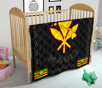 Kanaka Maoli Flag Polynesian Premium Quilt Gray - Love Style - Polynesian Pride