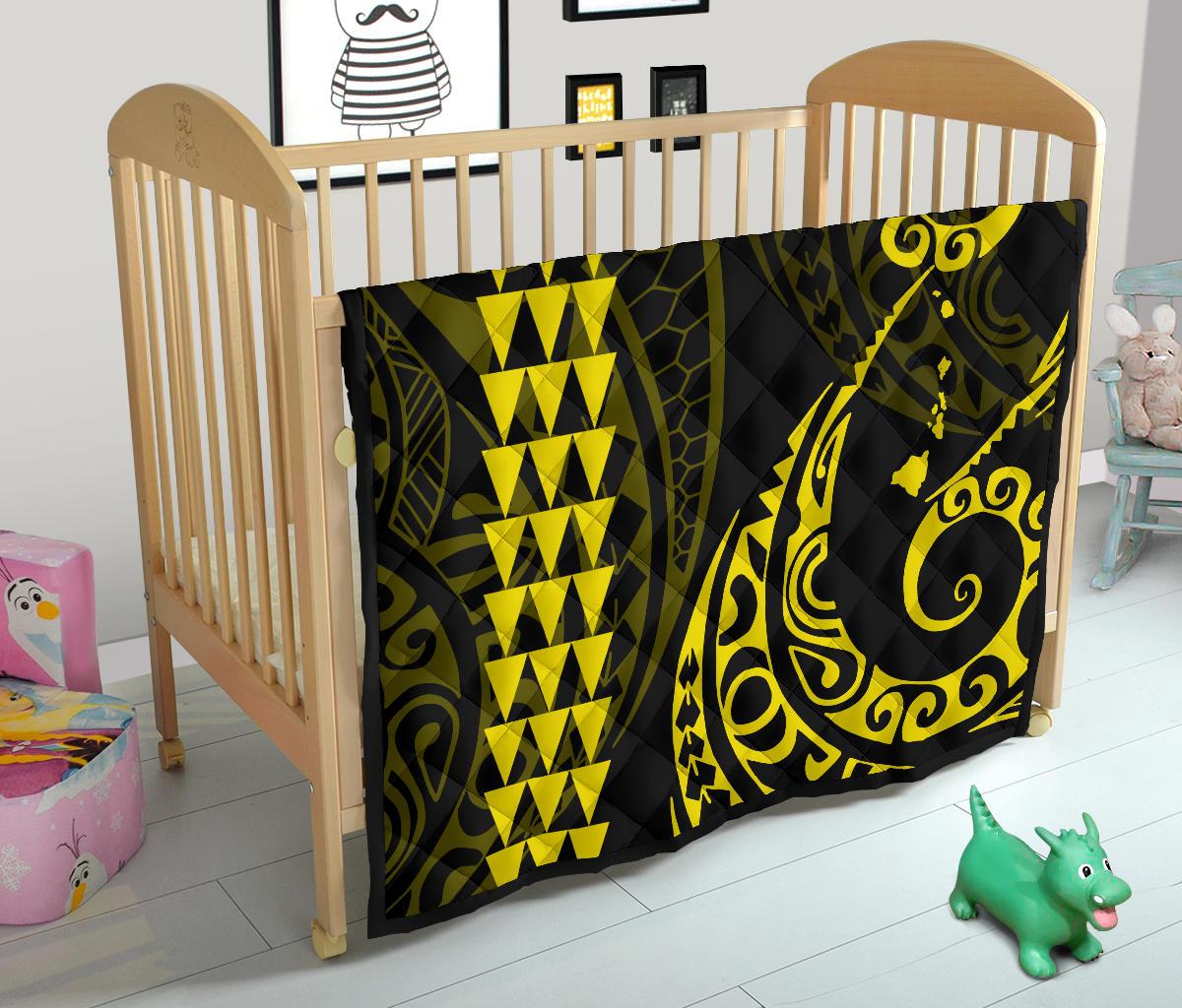 Hawaii Kakau Yellow Polynesian Premium Quilt - Polynesian Pride