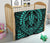 Hawaiian Kakau Honu Arc Turquoise Polynesian Premium Quilt - Polynesian Pride