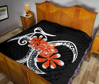 Plumeria Polynesia Orange Premium Quilt - Polynesian Pride