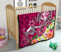 Tonga Premium Quilt - Turtle Plumeria (Pink) - Polynesian Pride