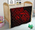 Hawaii Map Turtle Hibiscus Divise Red Polynesian Premium Quilt - Polynesian Pride