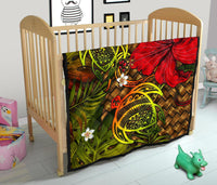 Hawaii Lauhala Hibiscus Polynesian Tropical Reggae Premium Quilt - Wake Style - AH - Polynesian Pride