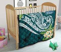 Tonga Polynesian Premium Quilt - Summer Plumeria (Turquoise) - Polynesian Pride