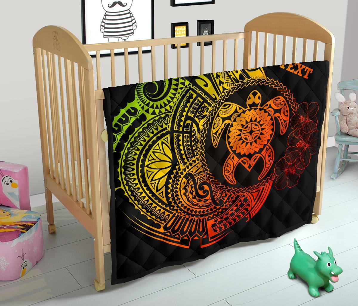 Hawaii Polynesian Personalised Premium Quilt - Vintage Polynesian Turtle (Reggae) - Polynesian Pride