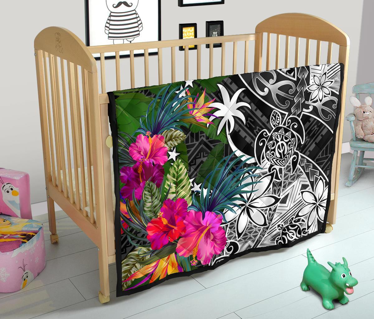 Chuuk Premium Quilt - Turtle Plumeria Banana Leaf - Polynesian Pride