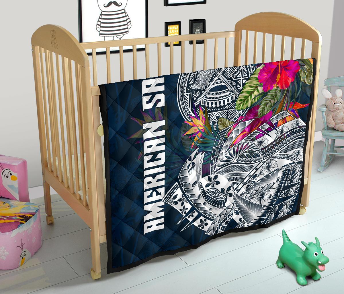 American Samoa Premium Quilt - Polynesian Hibiscus with Summer Vibes - Polynesian Pride