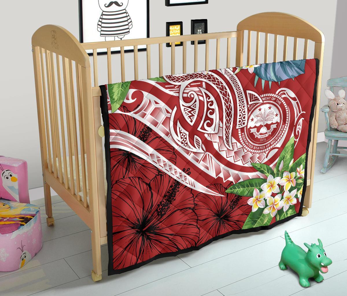 FSM Polynesian Premium Quilt - Summer Plumeria (Red) - Polynesian Pride