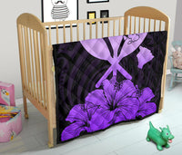 Hawaiian Kanaka Premium Quilt Hibiscus Polynesian Love Violet - Polynesian Pride