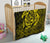 Hawaii Turtle Kanaka Map Hibiscus Poly Premium Quilt - Yellow - Polynesian Pride