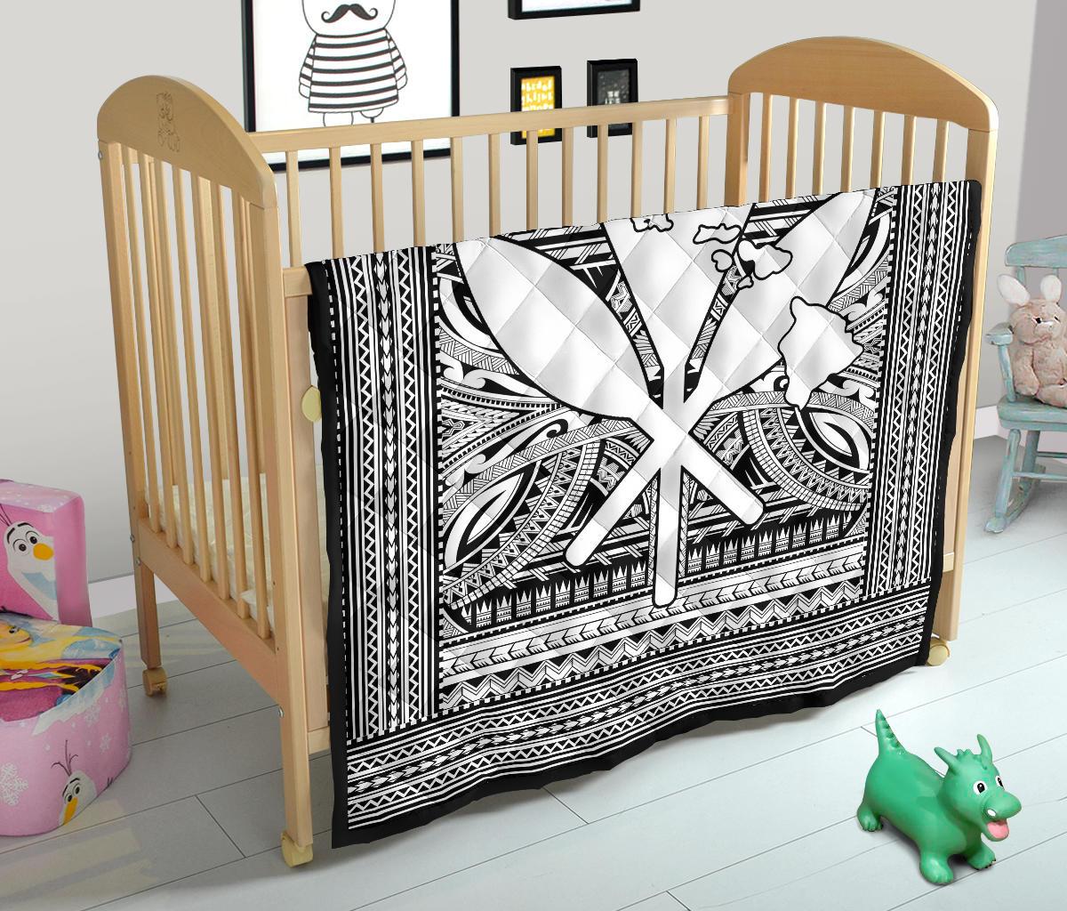 Hawaii Polynesian Kanaka Maoli Premium Quilt White - Polynesian Pride