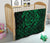 Hawaii Turtle Kanaka Map Hibiscus Poly Premium Quilt - Green - Polynesian Pride