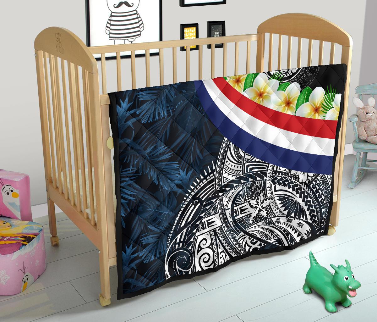 Polynesian Hawaii Premium Quilt - Hawaii Seal With Plumeria Style - Polynesian Pride